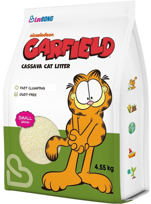 러봉 응고형 가필드 카사바 가는입자 고양이 모래 그린, 4.55kg, 1개, 무향