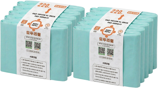 모두리필 220 매직캔 호환 봉투 10매 베이비 파우더향, 10개, 9L