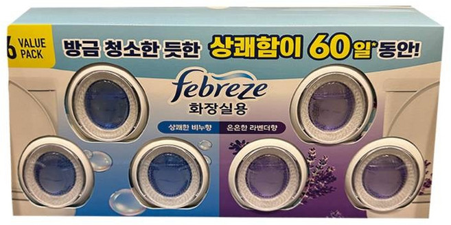 페브리즈 탈취 방향제 화장실용 비치형 6개입, 1ml, 6개
