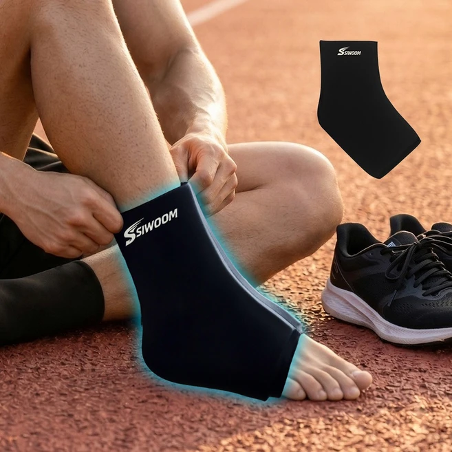 씨움 발목 아이싱 젤슬리브 냉찜질팩 얼음찜질 온찜질 러닝 마라톤 헬스 아이싱젤, 1개, 블랙 - 쿠팡