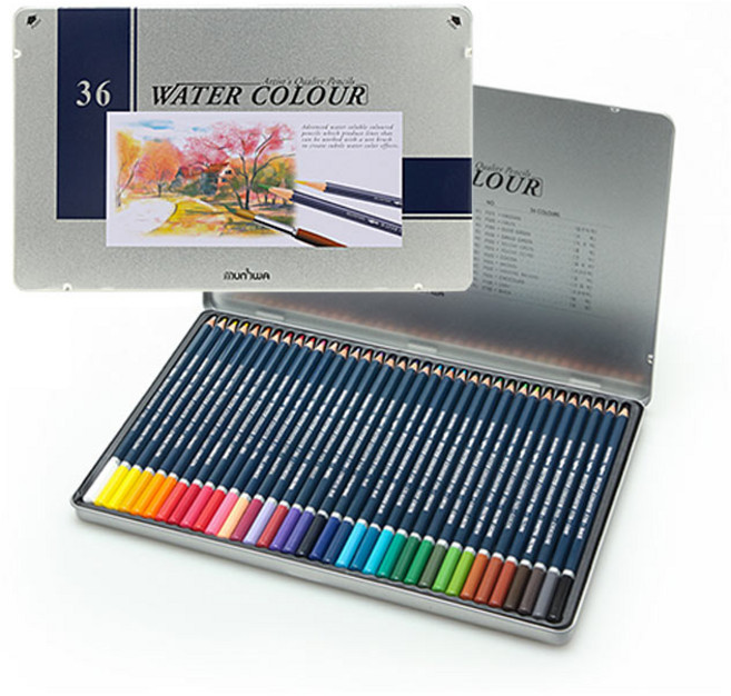 문화 수채색연필 36색세트 학습용 전문가용, 단품, 단품