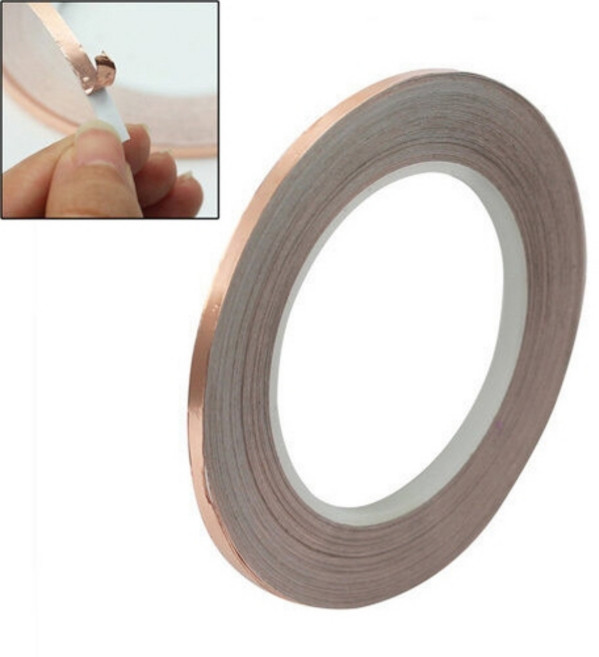 0.5cm 동박테이프 EMI 단면 전도성 구리호일 5mmX20M, 1개