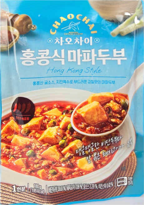 차오차이 홍콩식마파두부 180g x 10EA/전자레인지용 간편식 캠핑여행 우체국소포발송, 10개