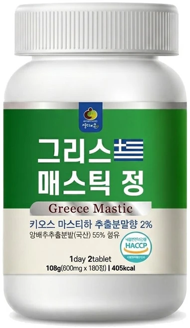 그리스 매스틱 정 600mg / 키오스마스티하추출물, 1개, 180정 - 쿠팡