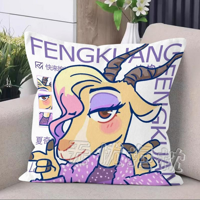 주디 닉 샤크 쿠션 베개 모찌 주토피아 쿠션인형, 50X50cm  양면 인쇄, D4634