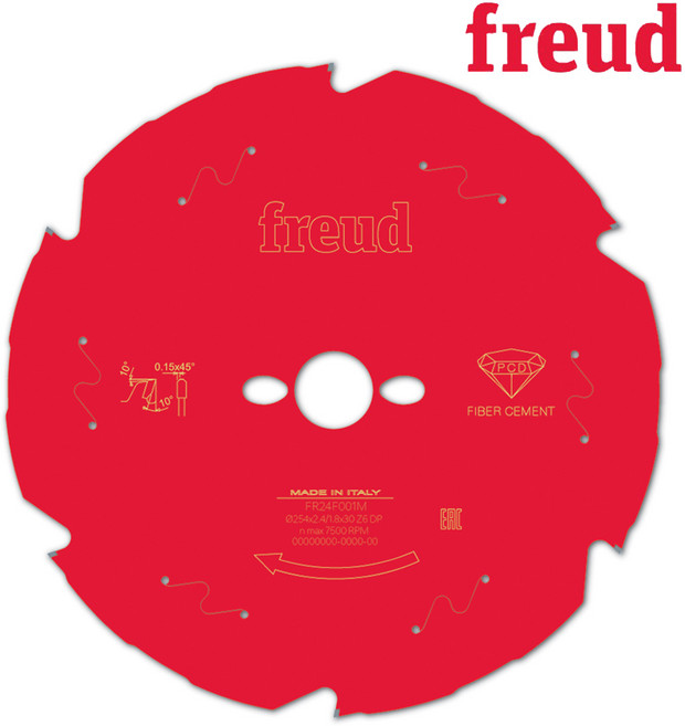 프레우드 시멘트보드 세라믹사이딩용 원형톱날 FR24F001M 254mm(10인치) 6T, 1개