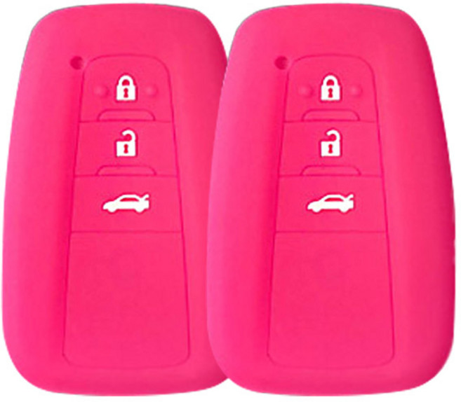 1+1 도요타 캠리 TC (호환가능) 3버튼 실리콘 스마트키케이스, 핑크, 2개