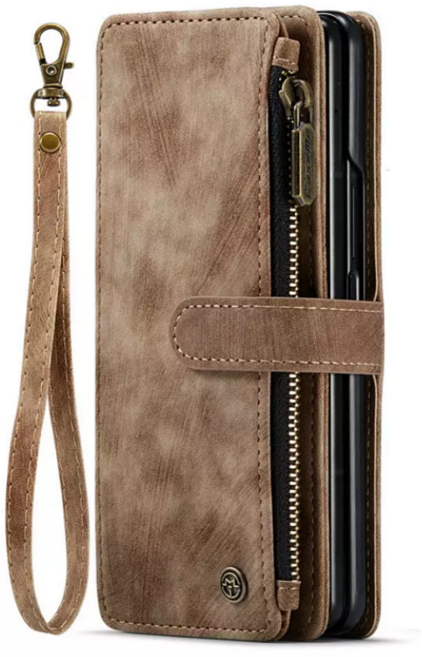 오마이 투블럭 핸드 스트랩 가죽 카드 지갑 다이어리 삼성 갤럭시 z폴드 6 5 4 3 케이스