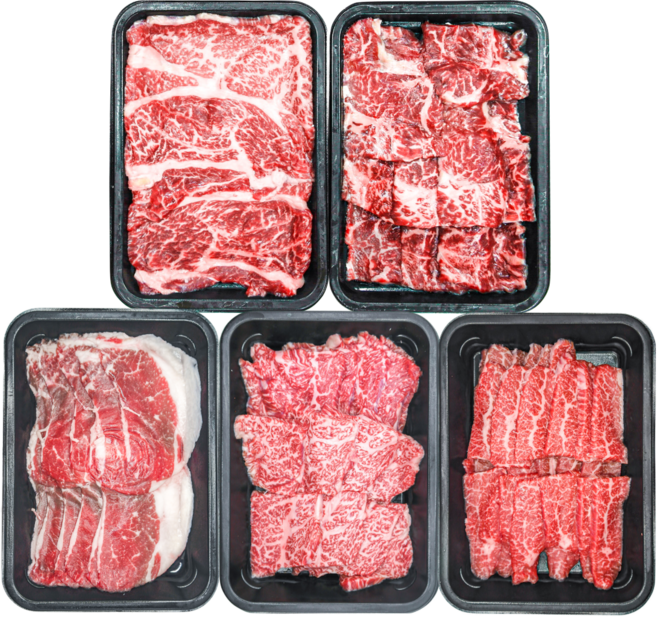 투뿔 1++ 한우세트 구이용 1kg 프리미엄 미경산 암소한우 꽃등심 채끝살 차돌박이 특수부위 2종 각 200g, 1개