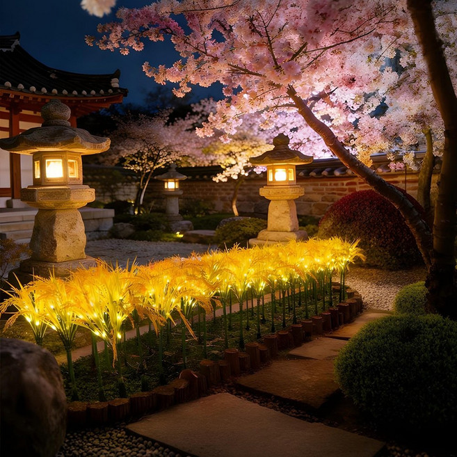 전기 led 정원등 벼 야외 조명 잔디등 전등 꽃등 마당 조경 화단 테라스등 외부 옥외등, 노란빛