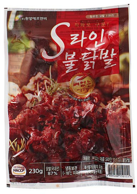 원앙에프엔비 S라인 무뼈불닭발 230g 송이무뼈불닭발, 4개