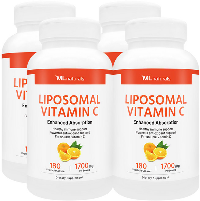 [미국번개배송] 착한명품 마이라이프 내추럴스 리포좀 비타민C 1700 mg, 4개, 180정