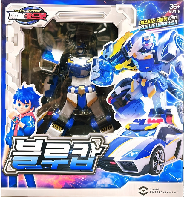 메탈카드봇 블루캅 두가지 변신로봇 비클모드, 혼합색상, 1개
