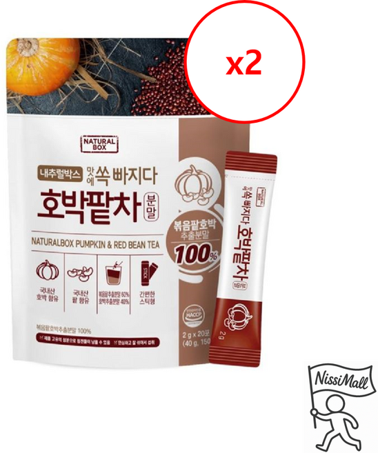 내추럴박스 분말 호박팥차, 2g, 20개입, 2개