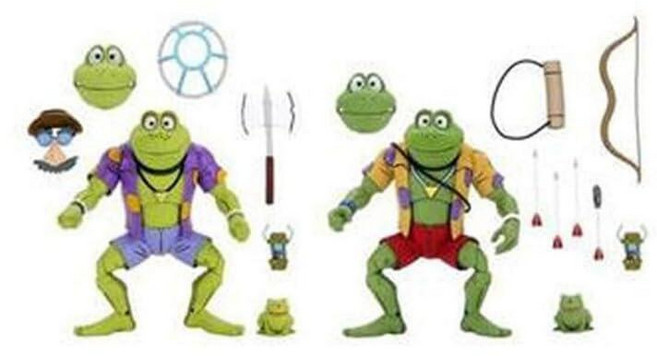 NECA 십대 돌연변이 닌자 거북이 17.8cm(7인치) 스케일 징기스 & 라스푸틴 개구리 수집용 액션 피규어 세트, NECA 십대 돌연변이 닌자 거북이 17.8cm(7인치