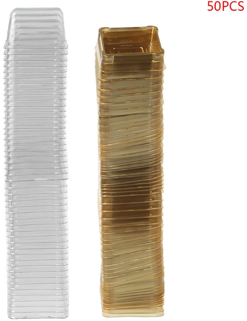 50g 사각 월병 트레이 월병 포장 상자 용기 홀더 50세트, Golden