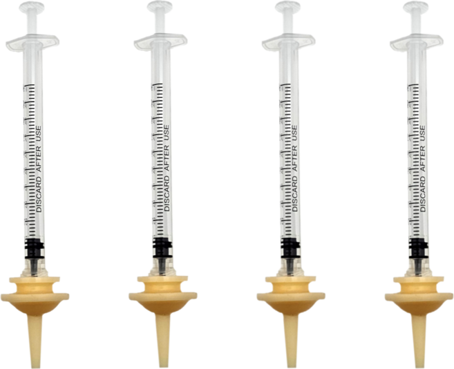 도마뱀 피딩 주사기, 4개, 1ml