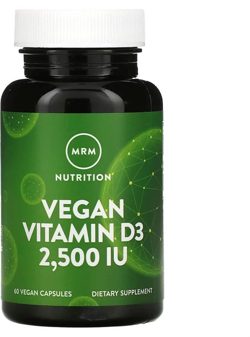 MRM 엠알엠 뉴트리션 비타민 D3 2500IU 비건 60캡슐 x2통, 2팩, 60정 - 쿠팡
