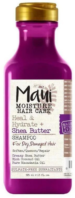 호주 마우이 모이스처 Maui Moisture Heal & Hydrate + Shea Butter Shampoo 힐 & 하이드레이트 + 시어 버터 샴푸, 385ml, 3개