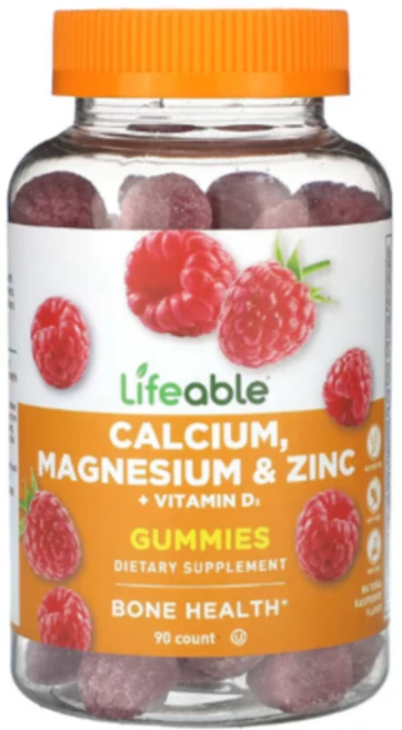 라이퍼블 칼슘 마그네슘 아연 비타민D3 구미젤리 라즈베리맛 90개 (1개월분), 1개, 90정 - 쿠팡