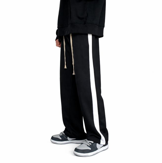 차쿠 남성 와이드 팬츠 사이드라인 일자핏 트레이닝 바지