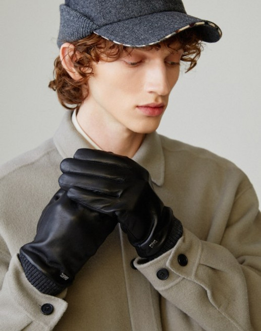 (국내매장정품) DAKS WOMENS ACCESSORIES 블랙 양가죽 니트시보리 스마트폰터치 장갑 DCGV5F149BK 187739