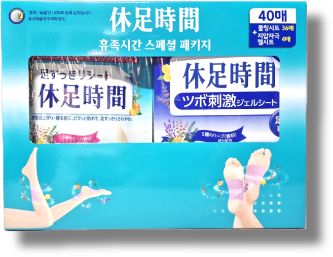 라이온 휴족시간 쿨링시트 36매 + 지압자극시트 4매 총 40매 1개, 1