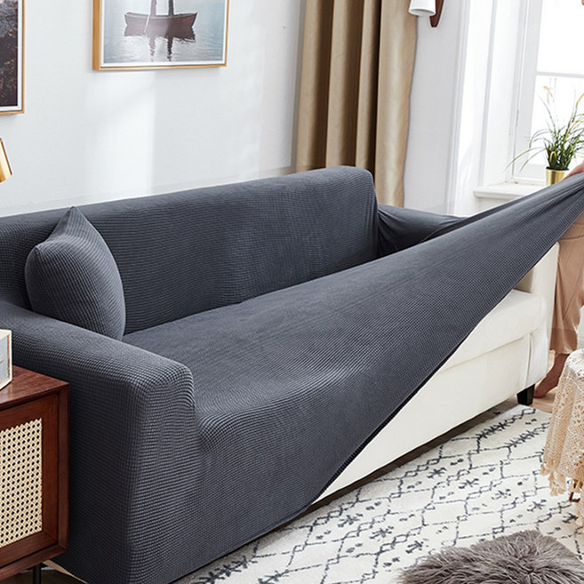 코팅블루 먼지없는 쿠션감있는 와플 탄력 쇼파커버 1~4인용, 차콜, 1개