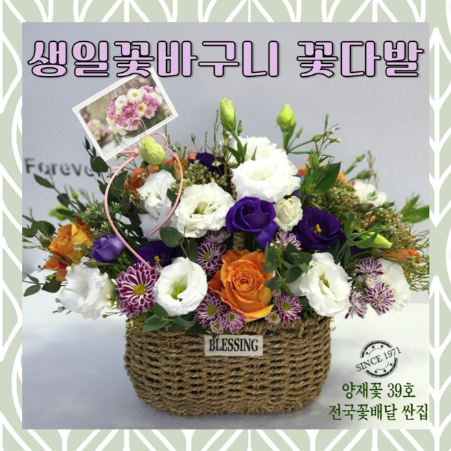 양재꽃39호 축하 생일 어버이날 스승의날 카네이션 장미 꽃바구니 졸업식 행사 기념일 꽃바구니 꽃다발 케익배달 돈다발 졸업 전시회 축하선물 전국당일꽃배달싼곳, [꽃바구니] 03 러블리즈(도시지역 한정), 1개