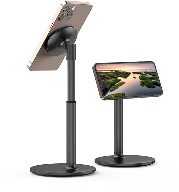 초텍 탁상용 마그네틱 아이폰 아이패드 태블릿 휴대용 거치대, 블랙, 1개, H048