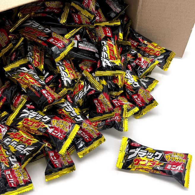 유라쿠 블랙썬더 미니바 초콜릿바 35개 대용량 (개별포장) 초코바 간식, 1개