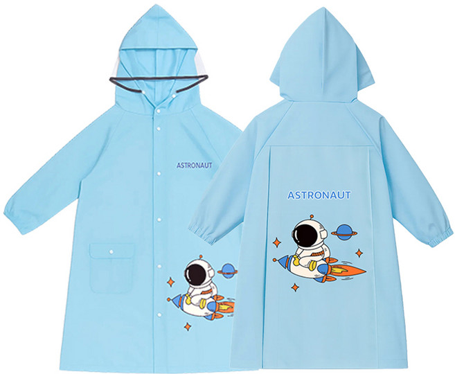 투데이리빙 프리미엄 어린이 우비 귀여운 캐릭터 방수 레인코트 여름 장마철 우의 투명 모자챙 가방 수납 일체형 비옷 똑딱이 단추 케이프