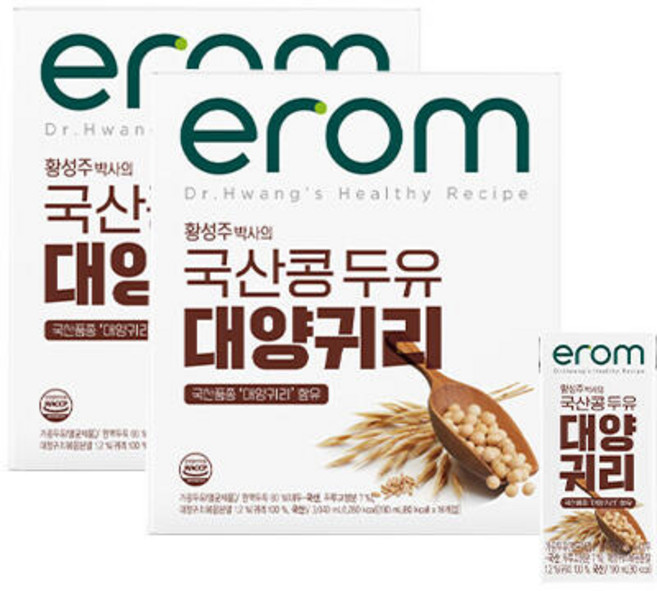 이롬황성주 국산콩 대양귀리두유 190ml x 32팩, 32개