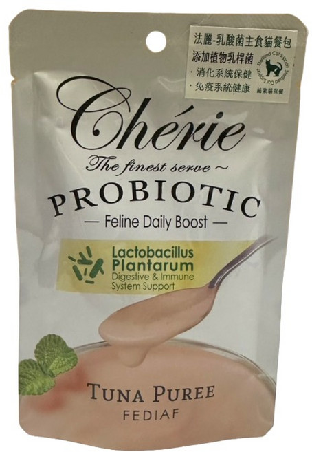 Cherie 法麗 PROBIOTIC 乳酸菌餐包 40g 結紮貓保健 鮪魚泥, 12個, 鮪魚