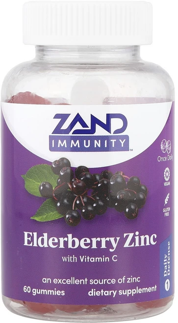 Zand 이뮤니티™ 엘더베리 아연 비타민 C 함유 60정 131423, 1개 - 쿠팡