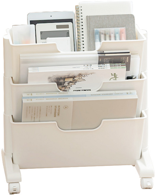 棒棒家居 書桌桌下移動書架, 白色 (一張訂單限購1個)