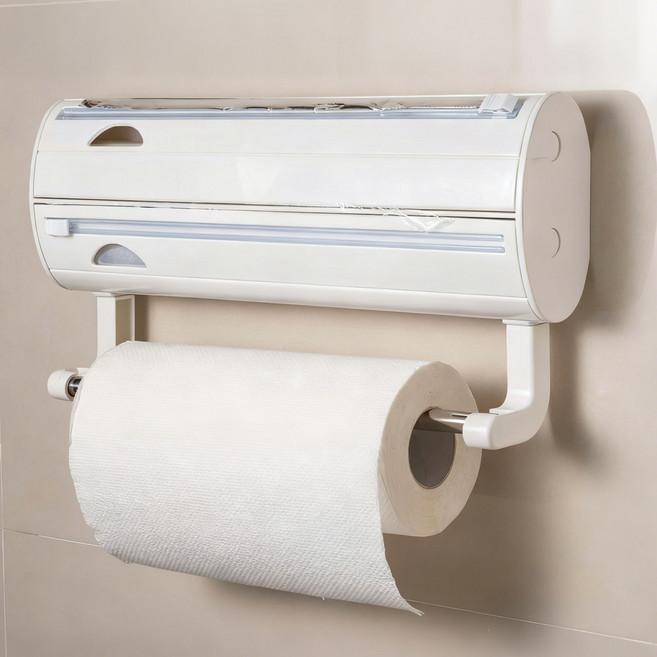 ADNEWX 가정용 무타공 다용도 3in1 2단 랩커팅기, 1개, 화이트