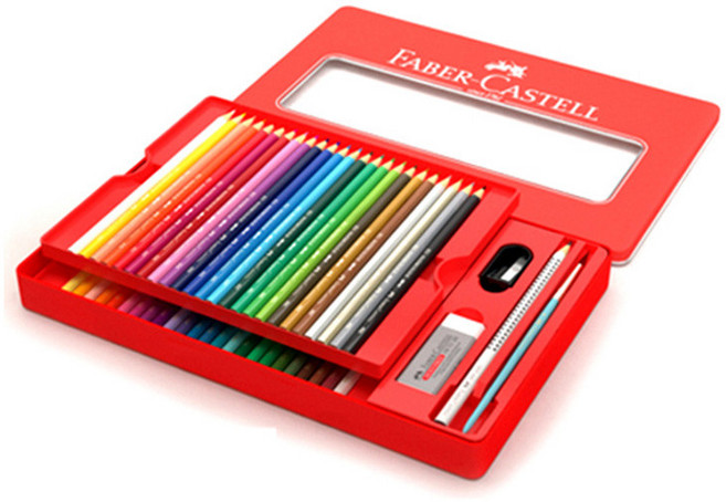 파버카스텔 색연필 48색 수채색연필 틴케이스 드로잉색연필 나무색연필, 파버카스텔 수채 색연필 48색