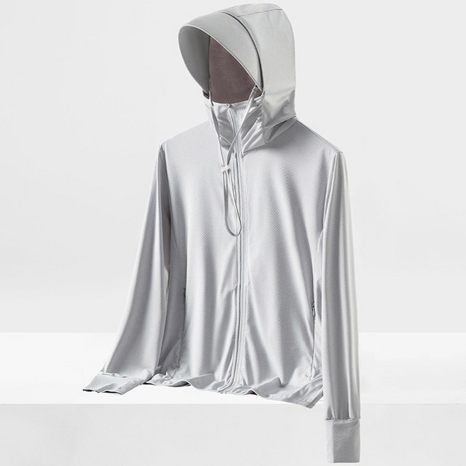 메이킹유 비치웨어 수영복 자외선차단 8989후드집업래쉬가드, 그레이