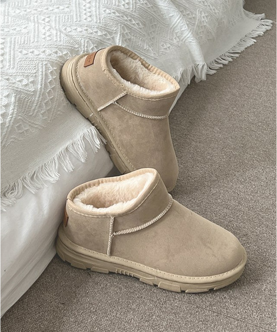 [오늘출발/고퀄] 3cm 빵빵한 밍크털 스웨이드 미들부츠 숏부츠 가을겨울 여성 방화한부츠 털부츠 /미들 숏부츠