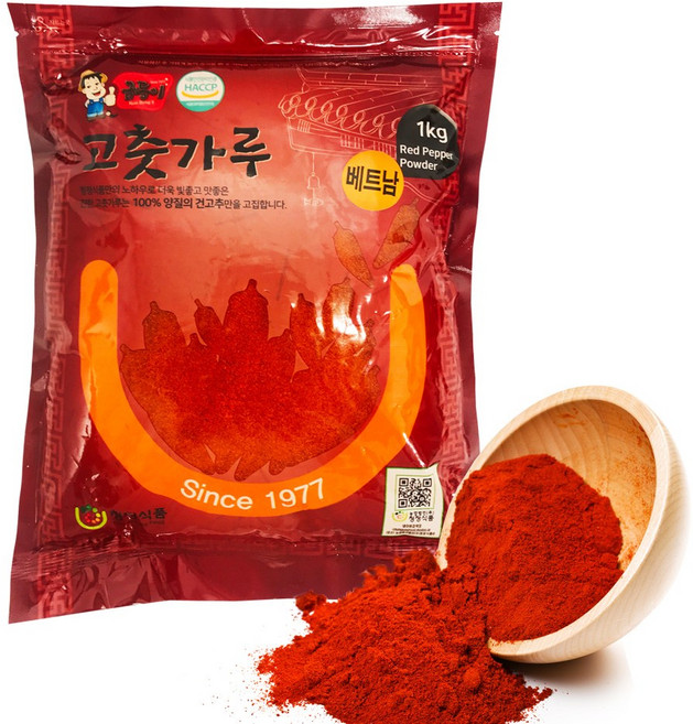 HACCP 베트남 고운 땡초 고춧가루 고운가루 떡볶이용 아주매운맛 1kg, 1개