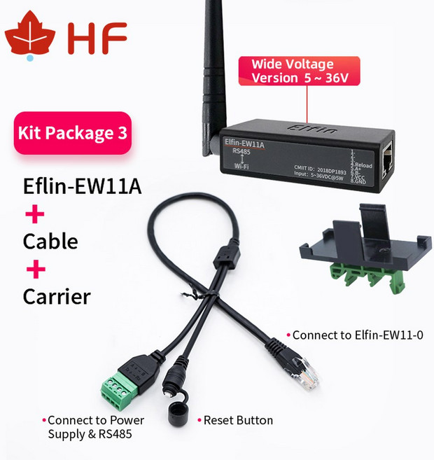 직렬 포트 RS485 WiFi 장치 서버 Elfin EW11 지지대 TCP/IP 텔넷 모드버스 TCP 프로토콜 IOT 데이터 전송 변환기, 07 built in wifi W pin, 한개옵션1