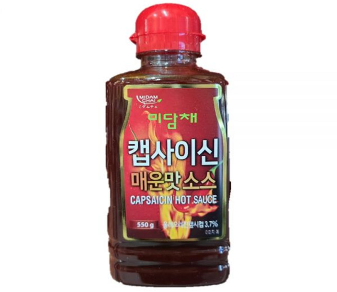 미담채 캡사이신소스 액상550g 가정용 식당용 업소용, 캡사이신 매운맛 소스(액상) 550g, 550g
