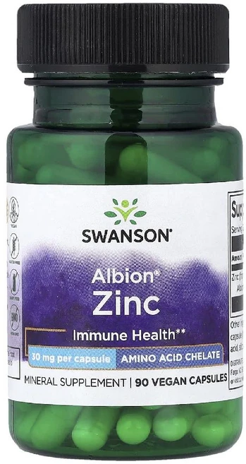 스완슨 Albion Zinc 알비온 아연 30mg 베지 캡슐 90정, 1개 - 쿠팡