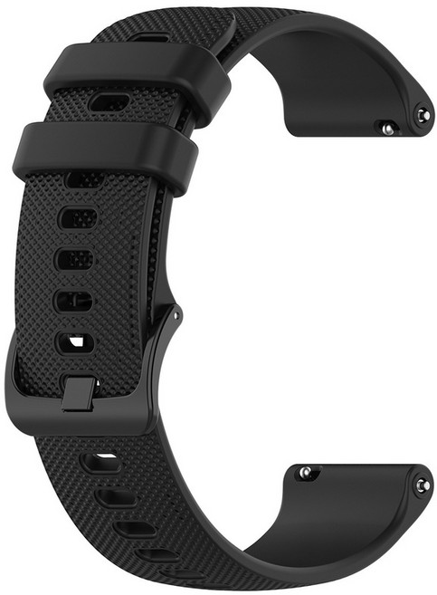 ibits Garmin vivoactive4 4S Venu2 2S SQ 格紋矽膠錶帶, 黑色, 1個