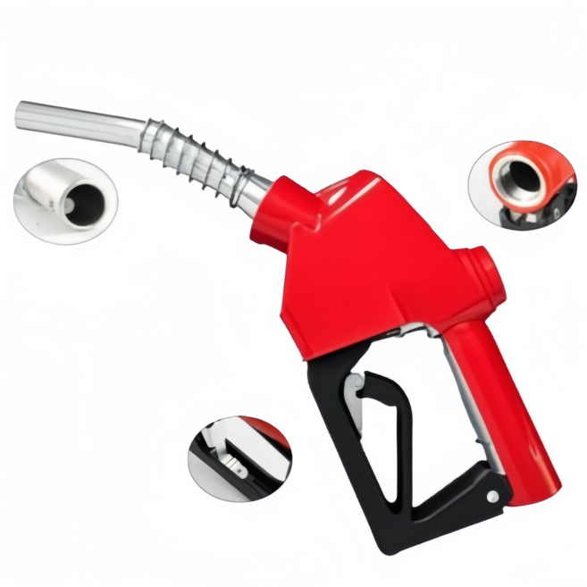 경유고속노즐 고속주유건 가정용 기름주유기 급유기 이동식주유기 자동급유건 주유펌프, 1개, 붉은색