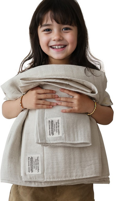 로앤하우스 아기 목욕 타올 거즈 수건 대형, 1개, 아이보리