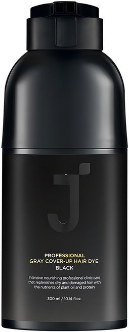 2위 - 제이숲 프로페셔널 커버업 새치 염색제 300ml, 블랙, 1개