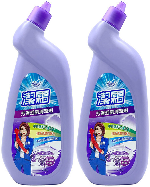 Farcent 花仙子 芳香浴廁清潔劑 薰衣草花園香氛 超濃縮配方 中性溫和 高附著力, 750g, 2個