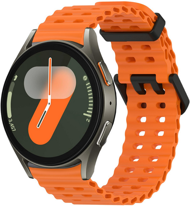 갤럭시워치 7 6 5 4 클래식 호환 스트랩 방수성 스포츠 마린 밴드 40mm 44mm 45mm 43mm 47mm 42mm 46mm, 오렌지